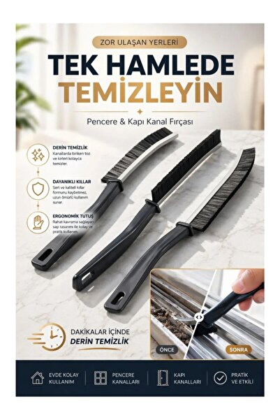 Tasarım Evi 1 Adet Çok Amaçlı Multi Ince Temizlik Fırçası Derz Arası Banyo Mu...