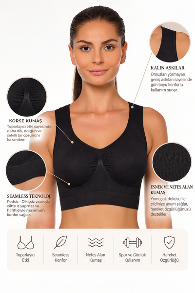 LoraDream Seamless Thick Strap Recovery Sports Bra 4001
