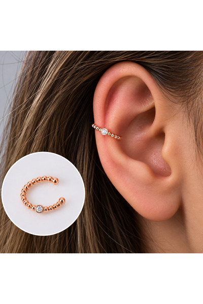 Heppii İnce Minimal Earcuff Sıkıştırma Kıkırdak Küpesi