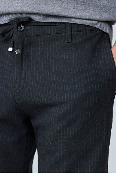Danger Men's Comfort Fit Black Striped Jogger Pants Stretch Fabric 0247Dngr