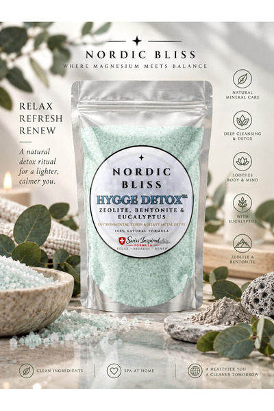 Nordic Bliss HYGGE Detox 1 KG Köpürmeyen Doğal Mineral İçerikli Banyo Tuzu ve...