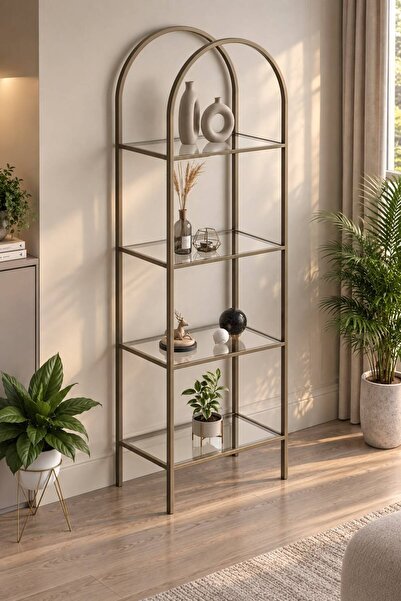 Dekoport İdil Kitaplık Kahve Köşesi Metal Mutfak Rafı Aksesuar Rafı 47 cm Pri...