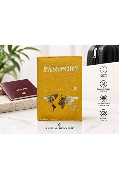 Payidar Hediyelik SARI PASAPORT/RUHSAT/CÜZDAN KILIFI