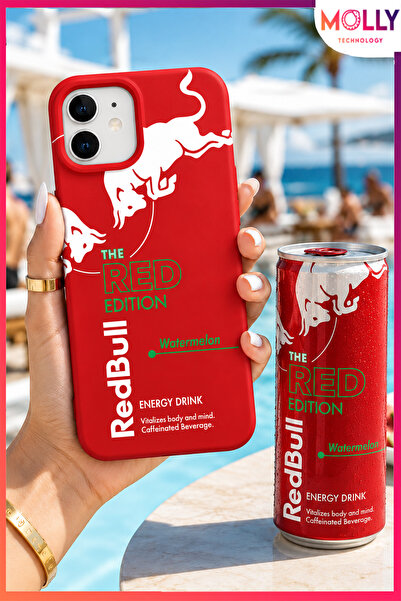 Molly iPhone 12 İçin Kırmızı Redbull The Red Edition Desenli İçi Kadife Silik...