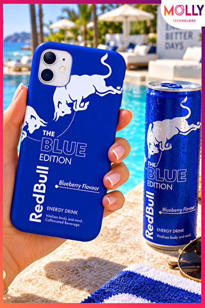 Molly iPhone 11 İçin Saks Mavisi Redbull The Blue Edition Desenli İçi Kadife ...