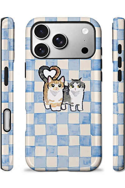 EDELFU iPhone 17 PRO Uyumlu - Yavru Kanki Kediler, Çift Katmanlı Kapak, Parlak Yüzey Koruyucu Kılıf