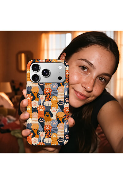 EDELFU iPhone 17 PRO Uyumlu - Koca Renkli Patiler, Çift Katmanlı Kapak, Parlak Yüzey Koruyucu Kılıf