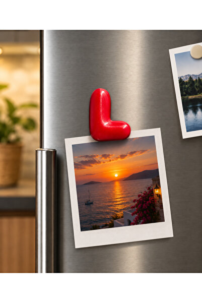 LioraeAtelier L Harfi Buzdolabı Magneti Kırmızı Harf Magnet