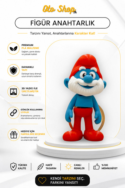 OTOSHOPTR Smurfs Smurfs Keychain & Bag Ornament (Animated) Gift, Toy Keychain...