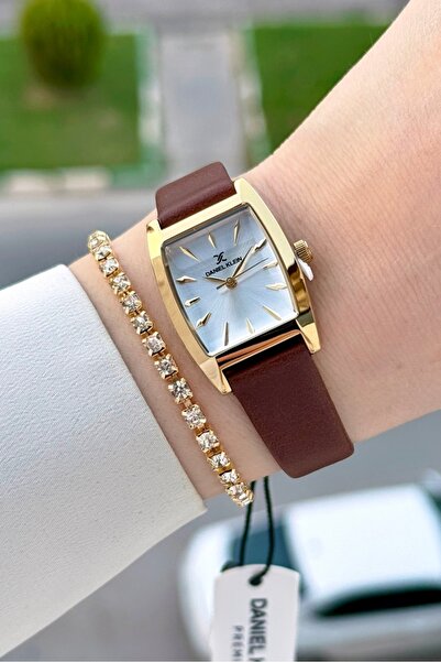 Daniel Klein Kasaza Gold Cord Brown Color 23 mm Women's Wristwatch with Gift ...