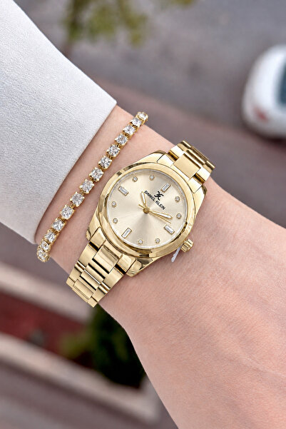 Daniel Klein Women's Wristwatch with Yellow Dial and Gold Color Strap 28 mm 2...