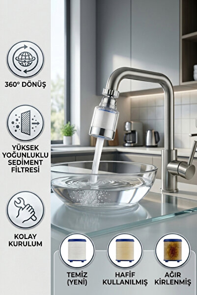 Ahlez Water Saving Faucet Head – 360 °   Rotary, Filtered & Anti-Limescale Ap...