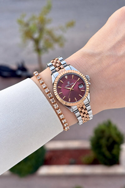 Daniel Klein Kadranı Bordo Kordonu Rose Gri Renk 28 Mm Görseldeki İle Aynı Ka...