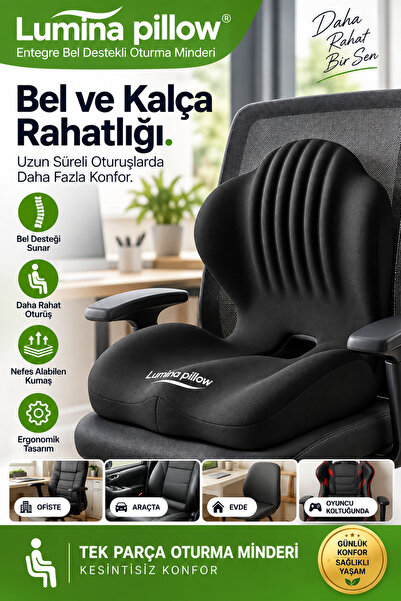 LUMİNA PİLLOW Ortopedik Oturma Minderi Bel Sırt Destek Yastığı Ergonomik Ofis...