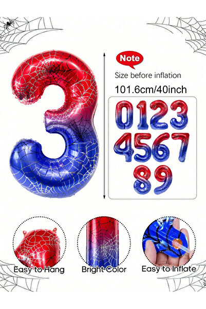 Choice Other 1pc Number 3 1pc-Giant Spider Theme Number balloon, Suitable for...
