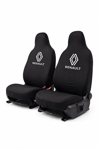Antwax Siyah Penye Oto Ön ve Arka Koltuk Kılıfı - Renault Marka Logo Baskılı