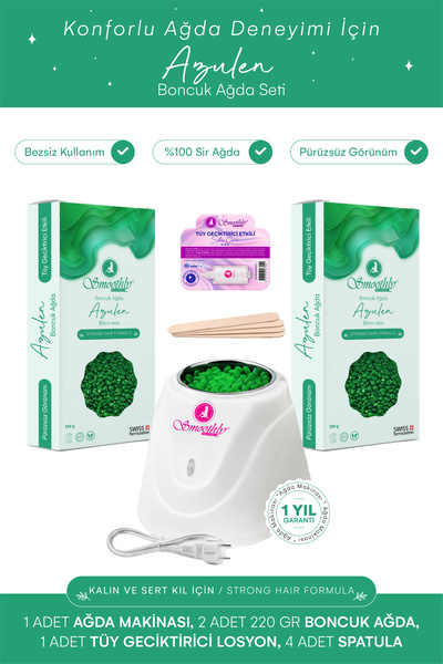 Smoothly Soyulabilen Azulen Boncuk SİR ağda seti 2 x 220 g. Boncuk ağda Sir a...