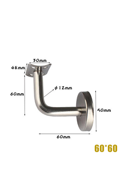Choice 60x60mm Handrail Bracket Stainless Steel Wall Support Hand Rail Balust...