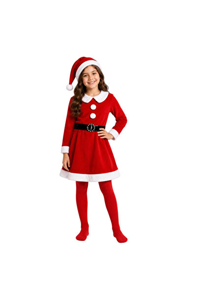 KOSTÜMCE Christmas Mother Costume Girls Velvet