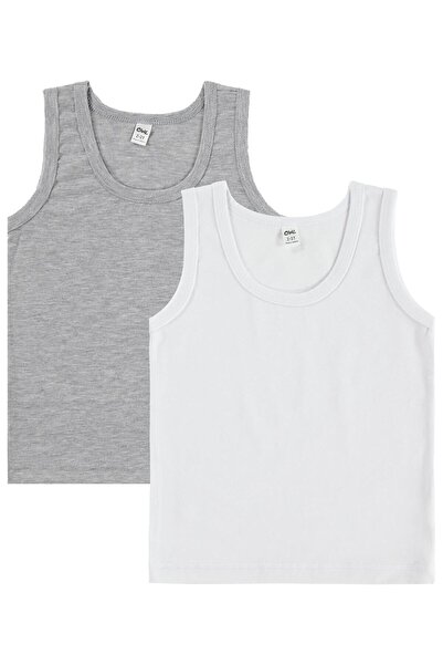 Civil Boys Civil Boys' Grey-White Basic Boys' 2-Piece Undershirt |   School N...