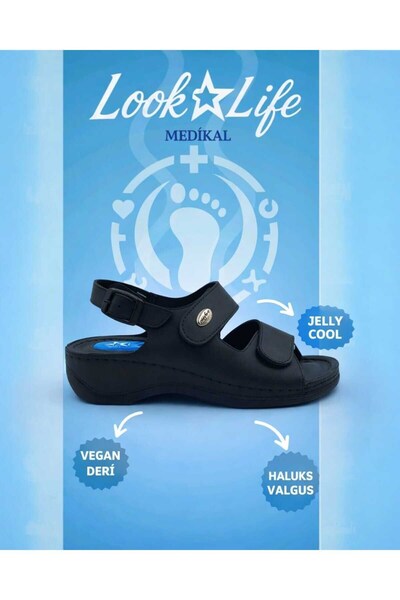 Look Life Papuci ortopedici negri Jelly Cool Hallux Valgus pentru femei - Cad...