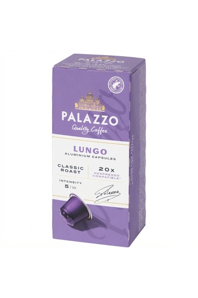PALAZZO Capsule de cafea Lungo, compatibile Nespresso, 100% Arabica, 20 de ca...