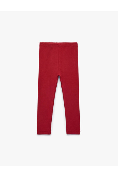 Koton Kaşkorse Pamuklu Basic Bordo Kız Bebek Tayt 7WMG40004AK