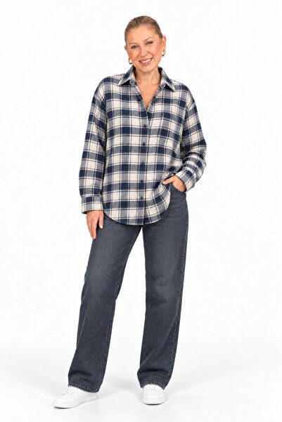 Serpirella Butik Καρό Καρό Πουκάμισο Oversize