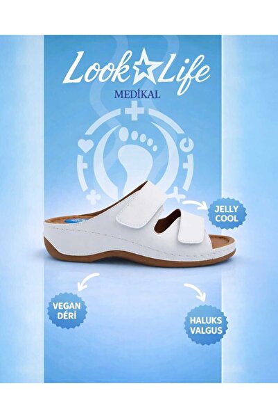 Look Life Papuci ortopedici albi Jelly Cool Hallux Valgus pentru femei - Cado...