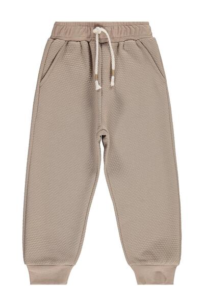 Civil Boys Honeycomb Fabric Sweatpants for 10-13 Years Old - Beige