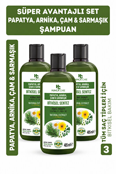 Hunca Herbal Shampoo with Chamomile, Arnica, Pine and Ivy, 485 ml 3 Pack