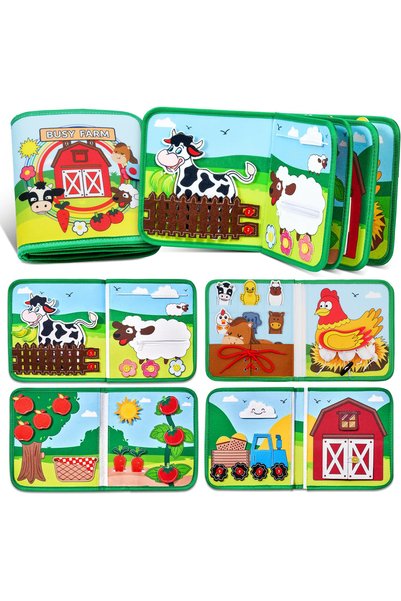 Choice Farm-A Montessori Toys Busy Book for Toddlers Farm Animal Storytelling...
