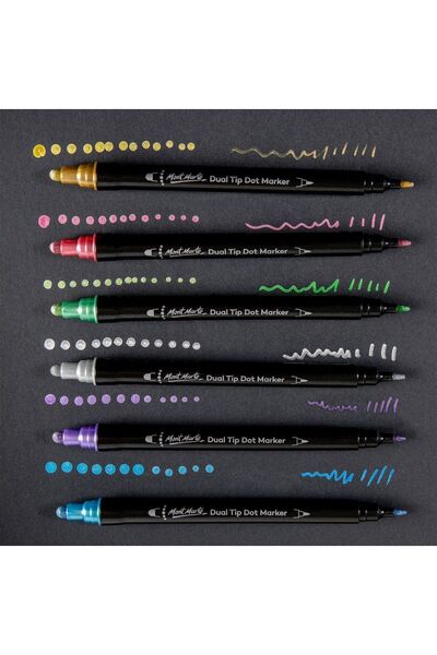 Mont Marte Double-Ended Metallic Point Marker 6-Pack Signature