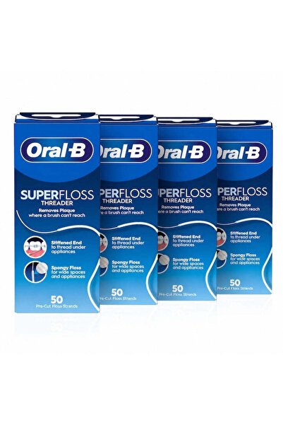 Oral-B Σετ, Οδοντικό νήμα Super Floss, για ορθοδοντικά εργαλεία, 4 τεμάχια, α...