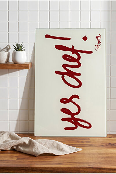 Perotti Yes Chef! Gurme Şef Temperli Cam Kesme Tahtası 25x35 Cm