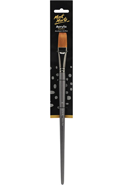 Mont Marte Artist Acrylic Paint Brush Premium Taklon Flat Long 24