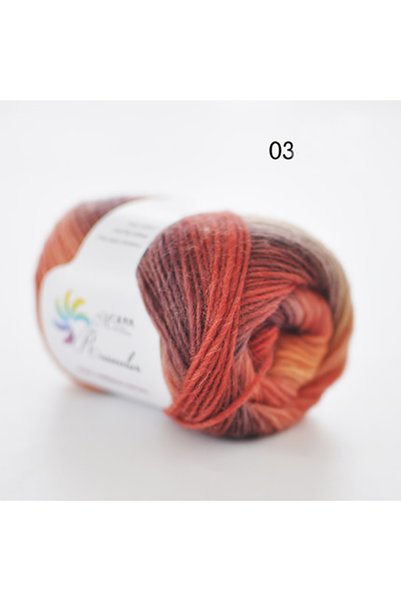 Choice N03 50g/ball Worsted Section-dyed Rainbow Yarn 100% Pure Wool Yarn for...