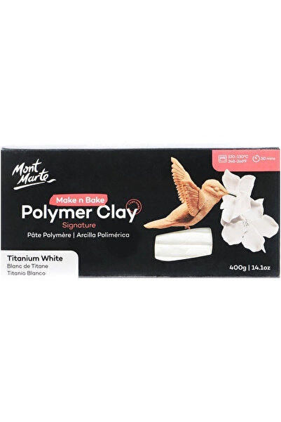Mont Marte Make n Bake Polimer Kil Signature 400g - Titanyum White