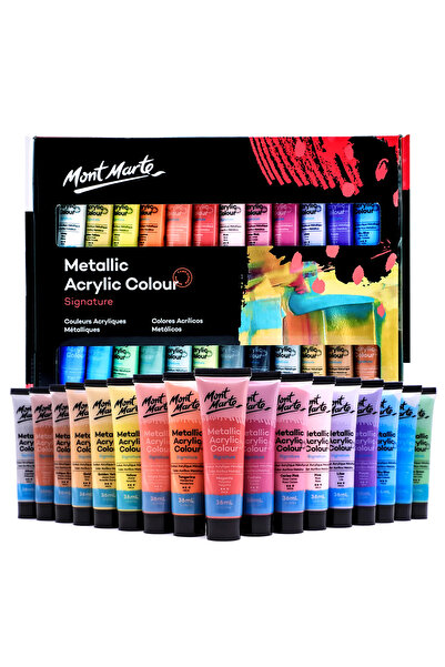 Mont Marte Signature Metalik Akrilik Boya Seti 24 Parça x 36ml
