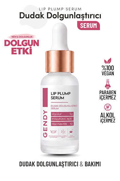 GENDY Ton Eşitleyici ve Dolgunlaştırıcı Dudak Serumu - Volulip %3, Squalane %...