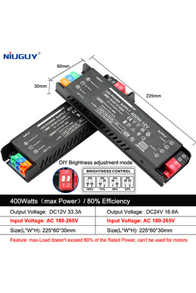 Choice DC 24V 400W AC180-265V LED Lighting Transformer Ultra-thin AC100-265V ...