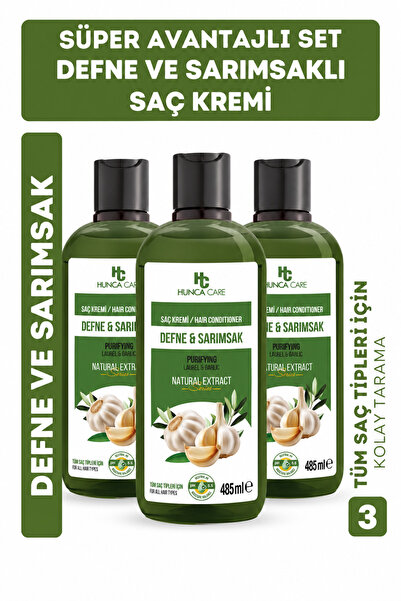 Hunca Care Defne ve Sarımsaklı Saç Kremi 485 ml 3 Adet