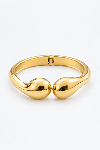 SOLÉORA COAST Premium Gold Pirinç Kaplama Kelepçe Bileklik – Modern Minimal T...