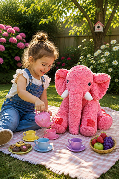 Özgüner Oyuncak Pandamkee Uyku Arkadaşım Fil - Büyük Yumuşak Peluş Fil 65 Cm