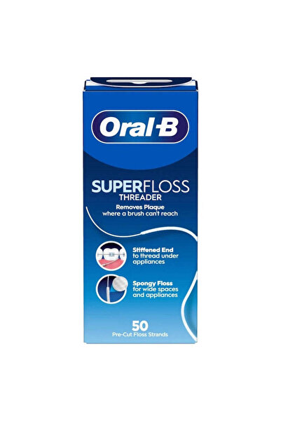 Oral-B Οδοντικό νήμα SuperFloss με περαστήρι, 50 τεμάχια, με ενισχυμένο άκρο ...