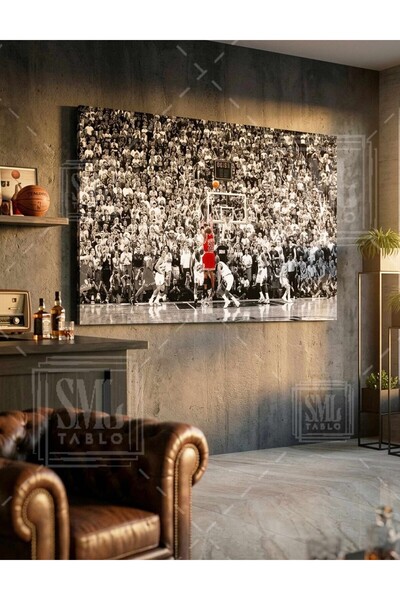 SML TABLO Michael Jordan Üçlük Son Atış Chicago Bulls Basketbol Nba Kırmızı F...
