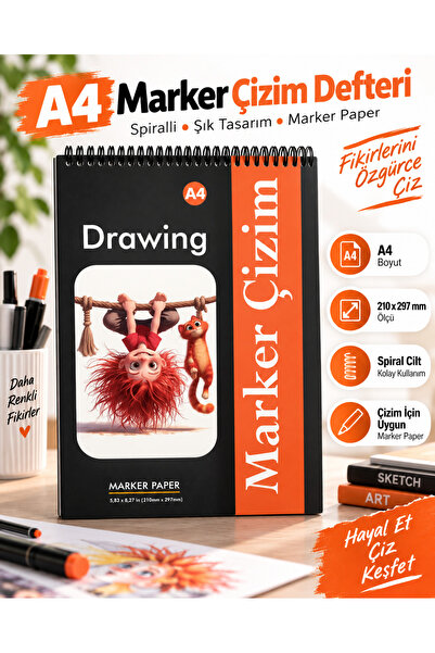 Koala Marker Drawing Pad, Sketchbook, A4 Size
