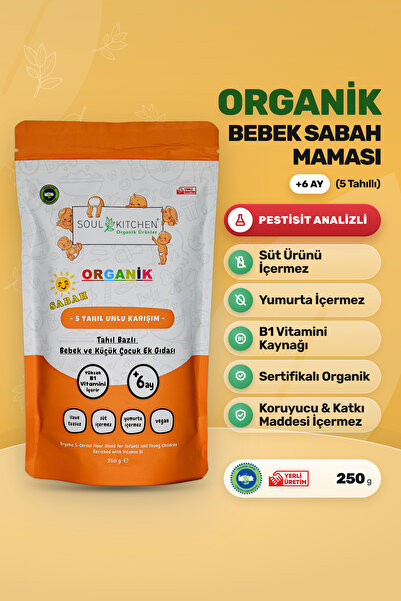 Soul Kitchen Organik Ürünler Organik Bebek Sabah Maması 5 Tahıllı B1 Vitaminl...