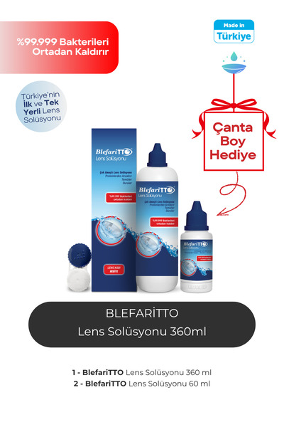 BLEFARİTTO 360 ml Lens Solüsyonu + 60 ml Çanta Boy Hediye