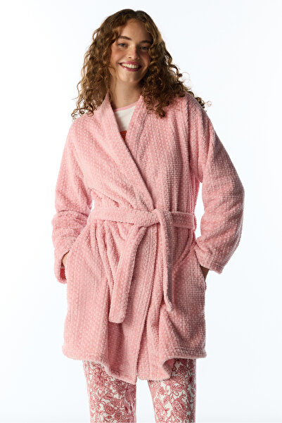 Penti Pink Countryside Fluffy Long Sleeve Dressing Gown